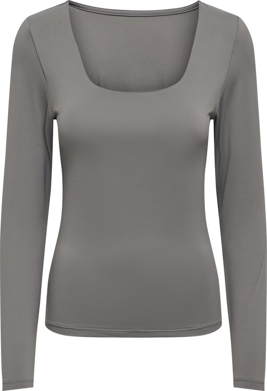 Only T-shirt Onlea L/s Deep Neck Top Jrs Noos 15302647 Thunderstorm Dames Maat - S