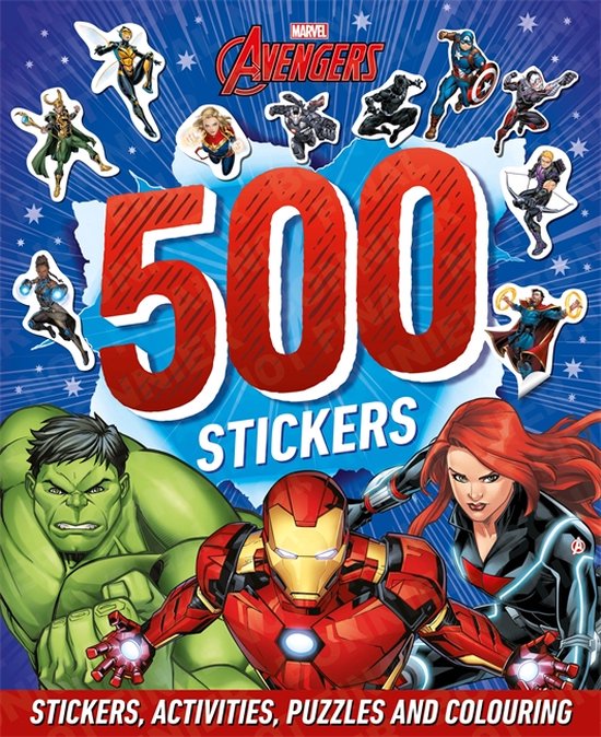 Avengers: 500 stickers. Met Iron Man, Hulk, Black Widow, Captain America, Thor, Loki en Black Panther.