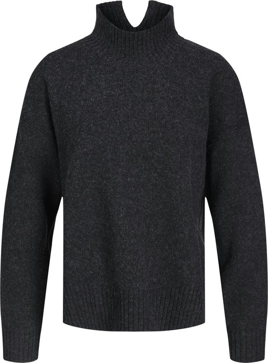 Jumper Oversize En Tricot Avec Col Polo Femme - Grijs