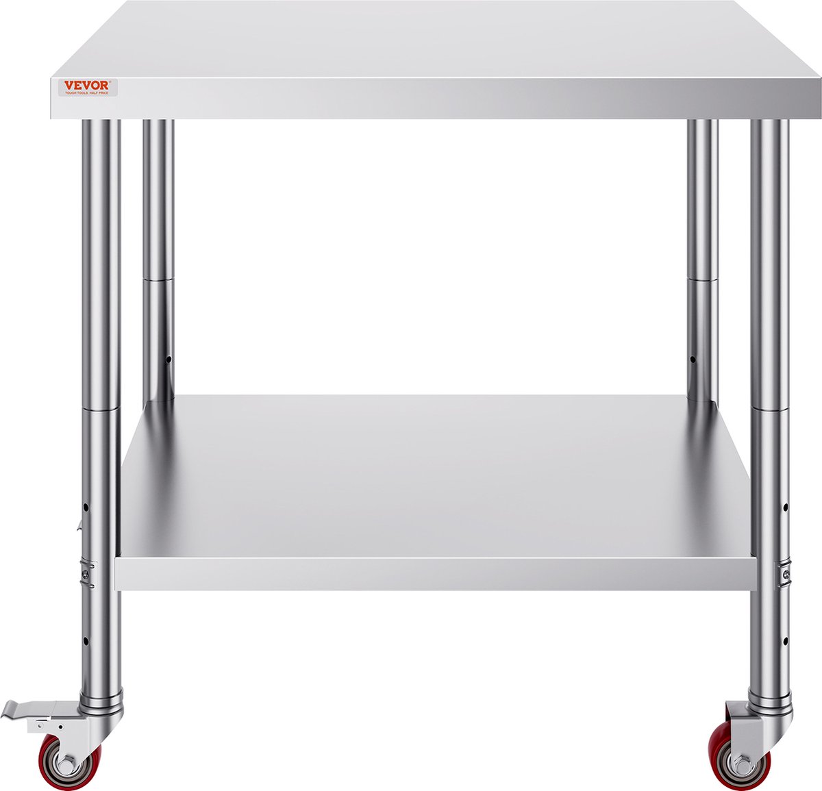Vevor Rvs Tafel Werktafel Keukentafel Roestvrij Stalen Werktafel 91 X 76 X 86 Cm Zilver