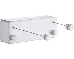 ApexArte® Waslijn Uittrekbaar - Wanddroogrek - Wasdraad - Wit