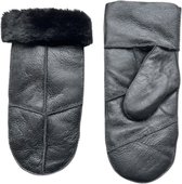Leren wanten dames - Lammy dames winter - Winddicht en waterafstotend - Wol - zwart- Maat M