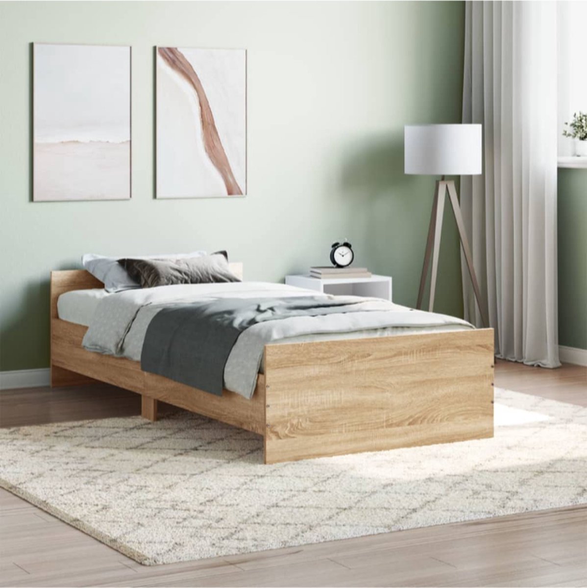 vida xl Bedframe zonder matras hout Sonoma eikenkleurig 90x200 cm