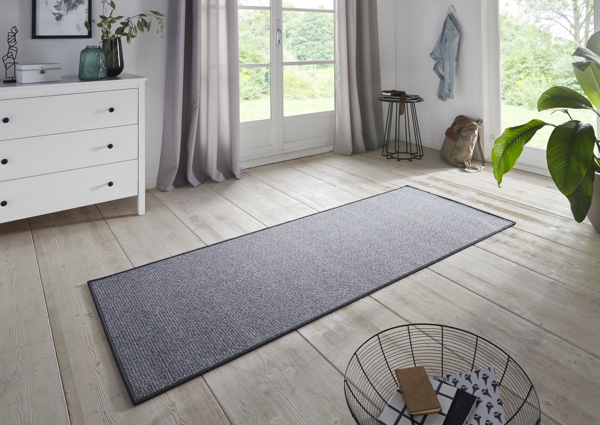 Flycarpets Loper - Runner Boucle - Grijs 67x400 cm