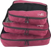 Sunflake Packing Cubes Set - 3 stuks - Koffer Organizer - Geschikt voor Handbagage, Backpack & Koffer - Roze