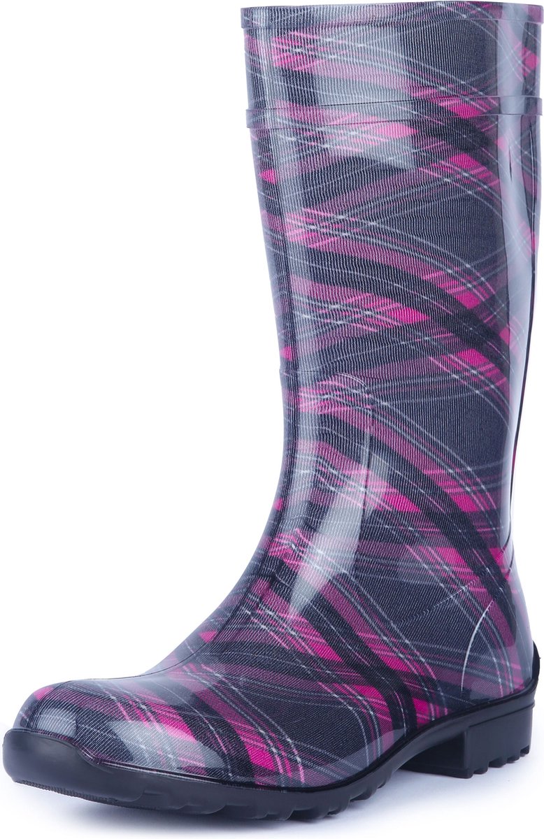Ladeheid LA-LMG-967-Ilse Dames Regenlaarzen - Rubber – Hoog - PVC - Waterdicht – Zwart – 39