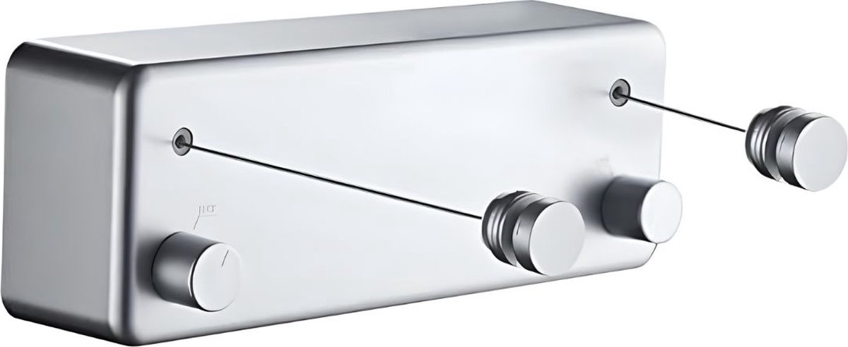 Goedkoopste DailySupplies® Waslijn Uittrekbaar - Wanddroogrek - Wasdraad - Grijs