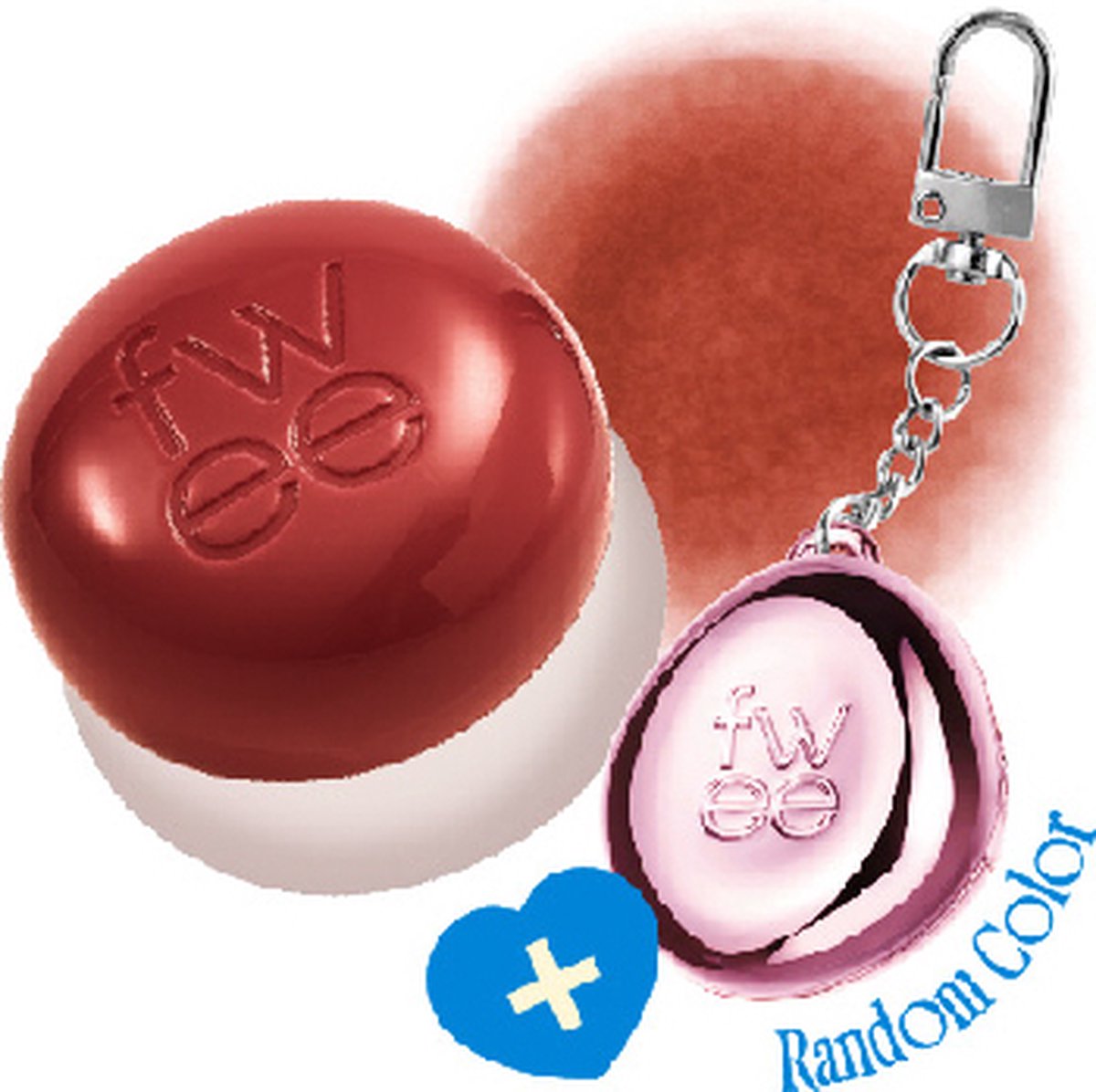 fwee - blurry pudding pot keyring set [RS05 Film] + random color keyring [5g] (lipstick/blush)