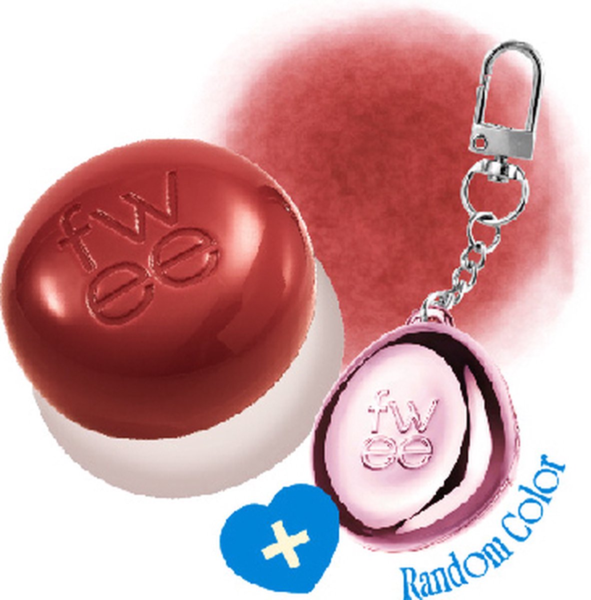 fwee - blurry pudding pot keyring set [RS04 Memories] + random color keyring [5g] (lipstick/blush)