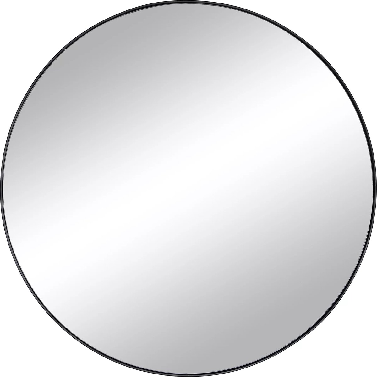 Vente-unique Ronde wandspiegel in metaal - Ø 80 cm - Zwart - JAFFREL