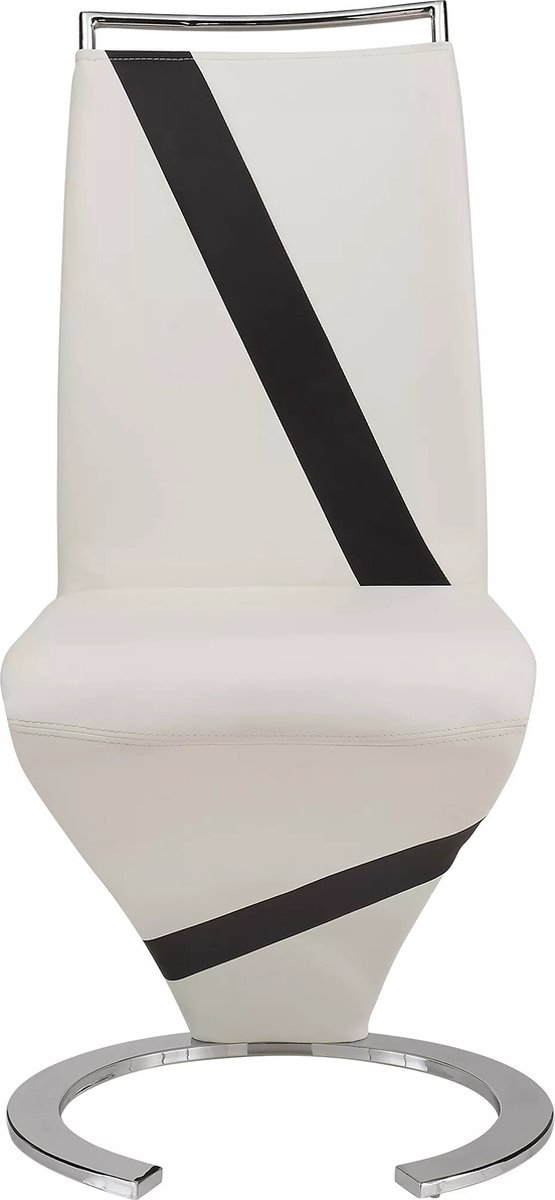 Vente-unique Set van 2 stoelen van kunstleer TWIZY - zwart & wit