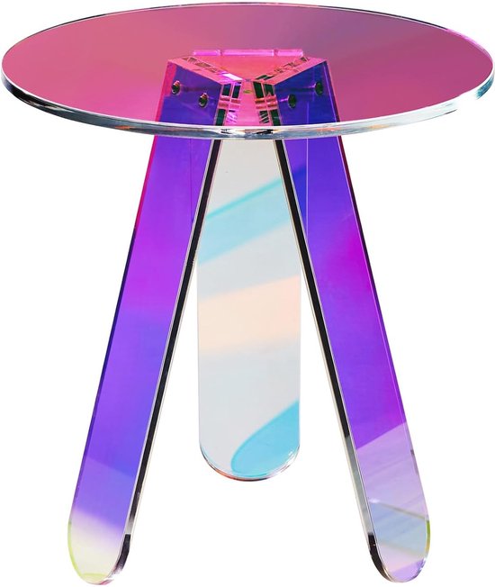 VEVOR Acryl Bijzettafel 415 X 305 X 460 Mm, U-Vormige Acryl Tafel U Vormig Transparante Salontafel Voor Drankjes Eten Snacks Voor Woonkamer Slaapkamer Studeerkamer Etc