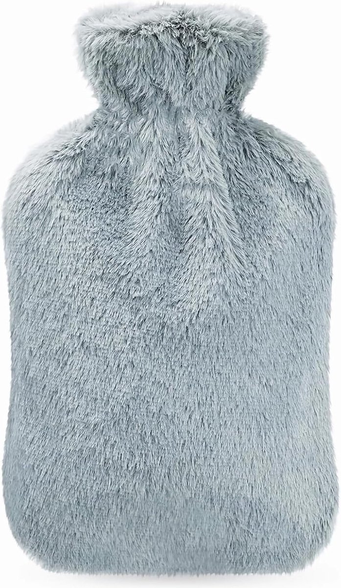 Goedkoopste JGS ® Warmwaterkruik met Zachte Omslag voor Comfort en Pijnverlichting, 2 Liter Capaciteit, Grijs