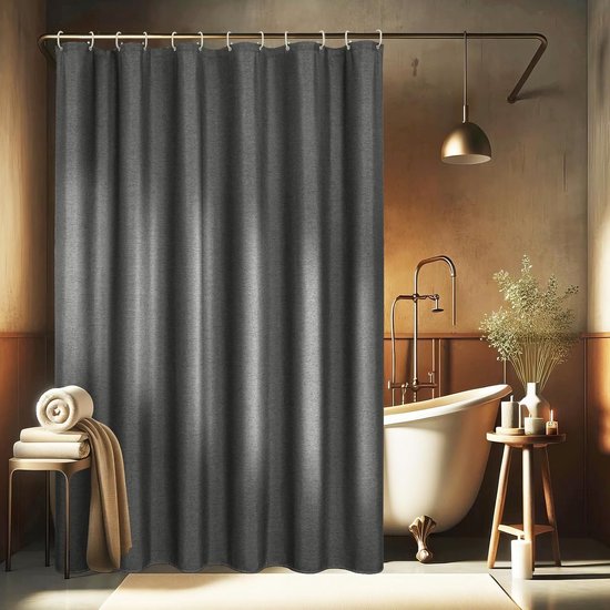 NESTN® Luxe douchegordijn met linnenstructuur 180x180 cm Beige
