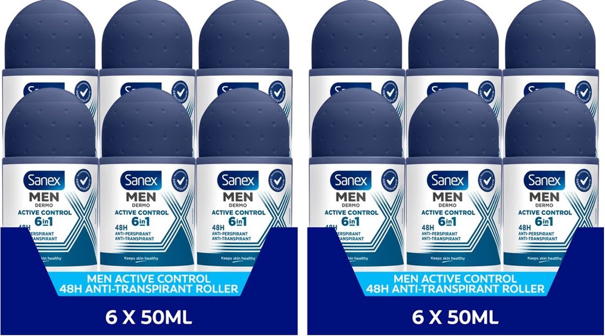 Goedkoopste Sanex Men Deo Roller - Active Control - Voordeelverpakking 12 x 50 ml