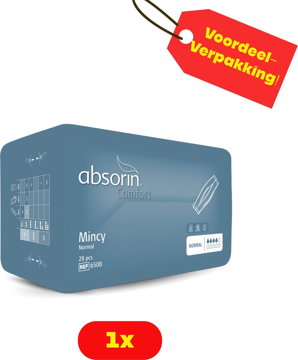 Goedkoopste Absorin Mincy Normal inlegverband (man) - 28 stuks