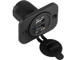 Inbouw USB oplader - 2 poorten - 3.1A - Waterproof