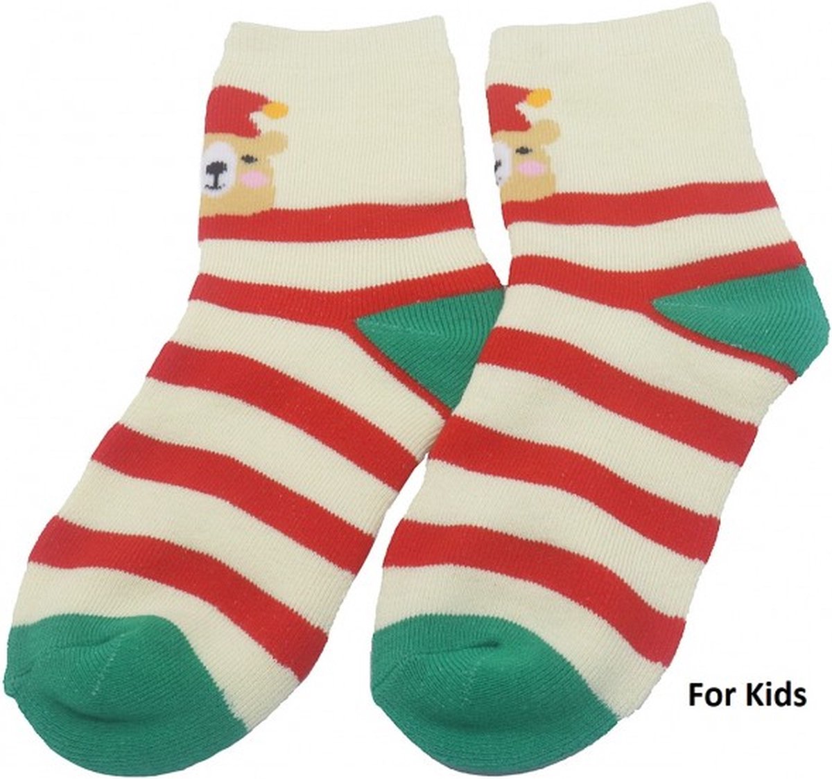 1 paar rode kerstsokken voor baby's/peuters, met de Kerstman versierde