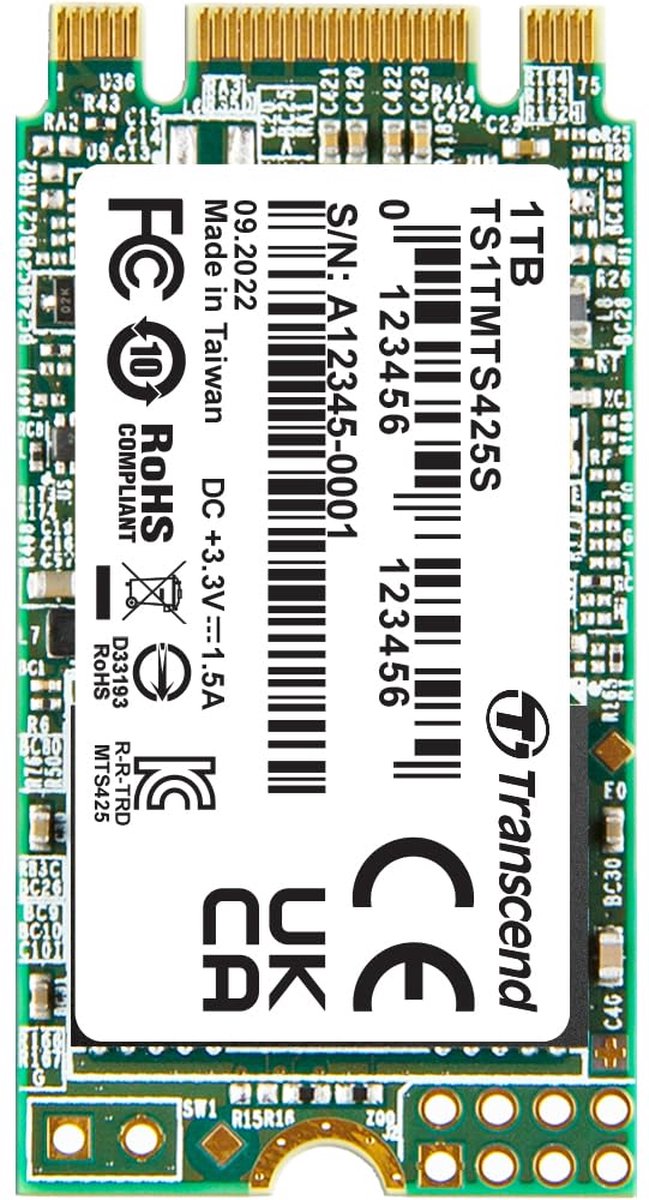 Transcend M.2 SSD 425S 1 TB SATA III 3D NAND