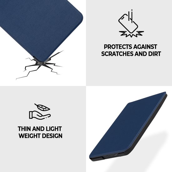 Lunso Geschikt voor Kobo Clara HD hoes (6 inch) - sleepcover - Blauw van Lunso — afbeelding 3