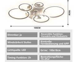 Equivera Plafonniere met Ventilator - Plafondventilator - Plafondventilator Afstandsbediening - Plafondventilator Slaapkamer - Plafond Ventilator met Verlichting - Plafondlamp - Plafonniere - Ideaal voor in uw slaapkamer!