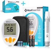 MostEssential Premium Glucosemeter Startpakket - Bloedsuikermeter - Bloedglucosemeter - Diabetes Meter - Alles in één set - Inclusief Opbergtas, Prikpen, 60 Teststrips & 60 Lancetten