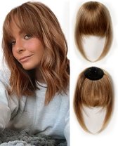 SassyGoods® Clip in Pony 100% Echt Haar Human Hair - Pony Hair Extensions - Haarstuk - Haarextensions - Bangs - Human Hair - Donkerblond - 15 cm
