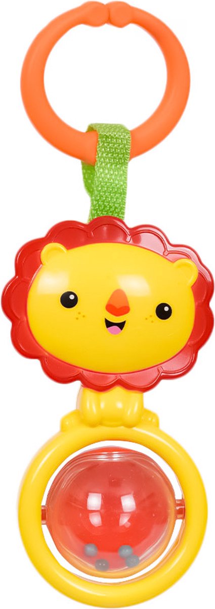 Speelgoedtopdeals - Rammelaar Hangspeeltje Buggyspeeltje - Gele Leeuw met Bal