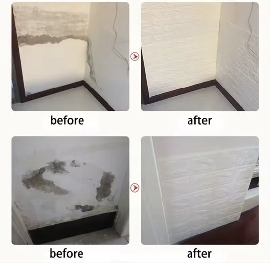 Papier peint moderne - Facile à poser - Autocollant - 70 cm x 100 cm - Briques Witte - Imperméable - Facile à poser - C1.5