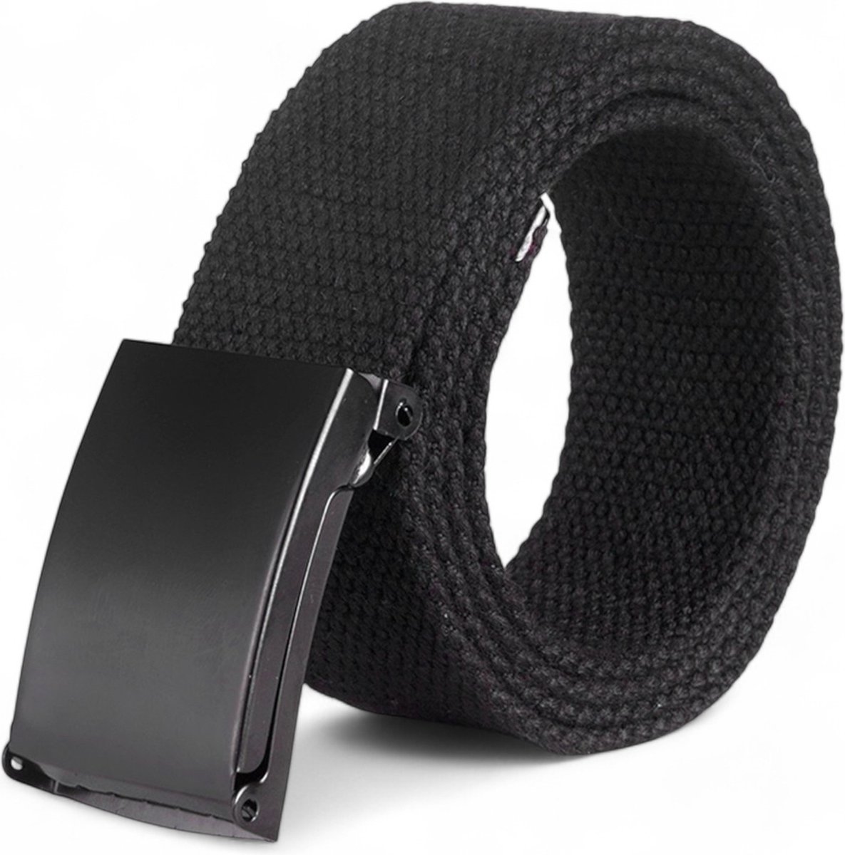 Loud and Clear ® Riem - Broekriem - Koppelriem - Metaal - Zonder Gaatjes - Heren - Dames - Zwart - 120cm