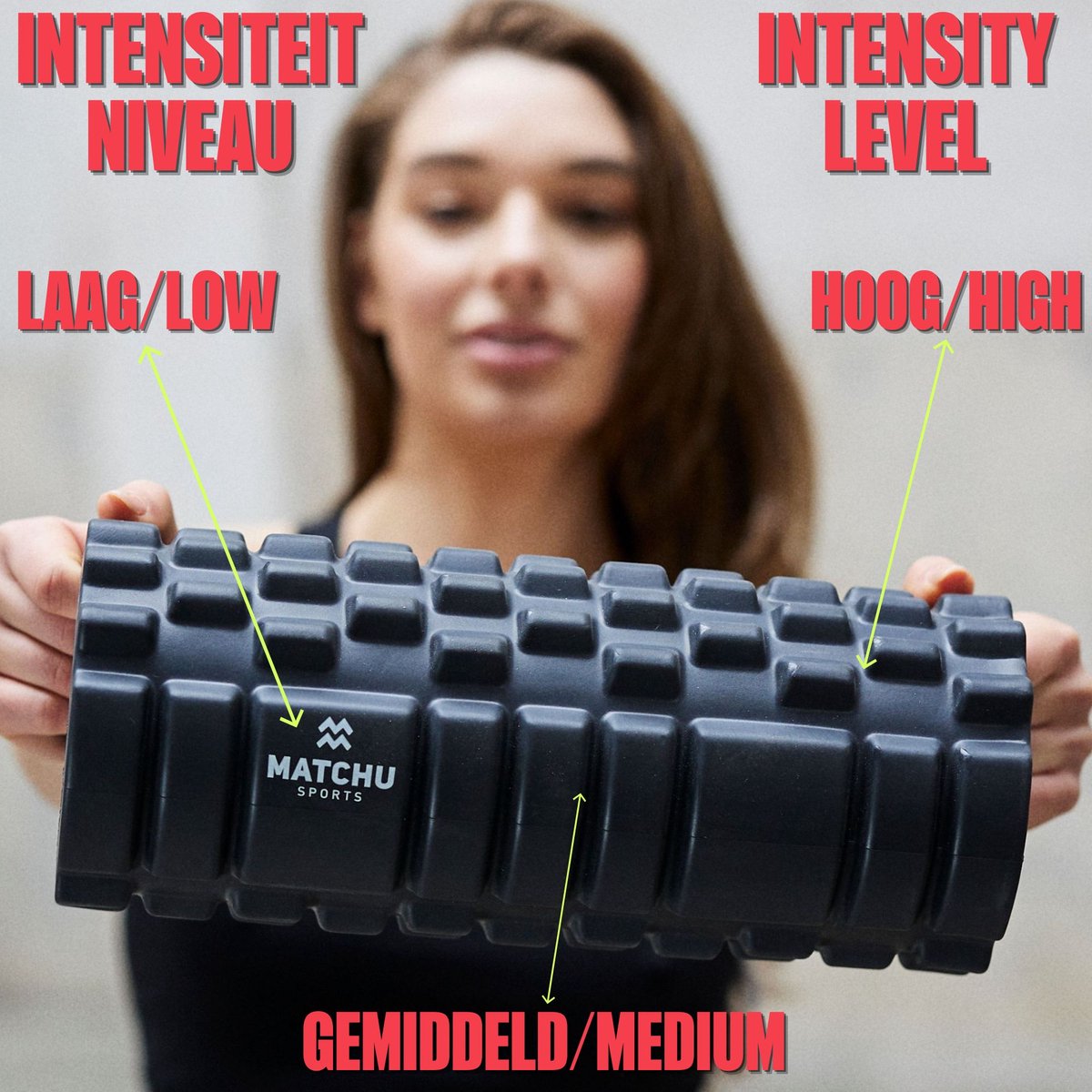 Matchu Sports - Foam roller - Foamroller - Massage roller - 33 cm - Hard - Zwart thumbnail 6