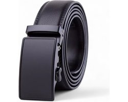 LOUD AND CLEAR® - Heren Riem - Leren Riem - Lederen Riem - Automatische Gesp - Zwart - 120 cm