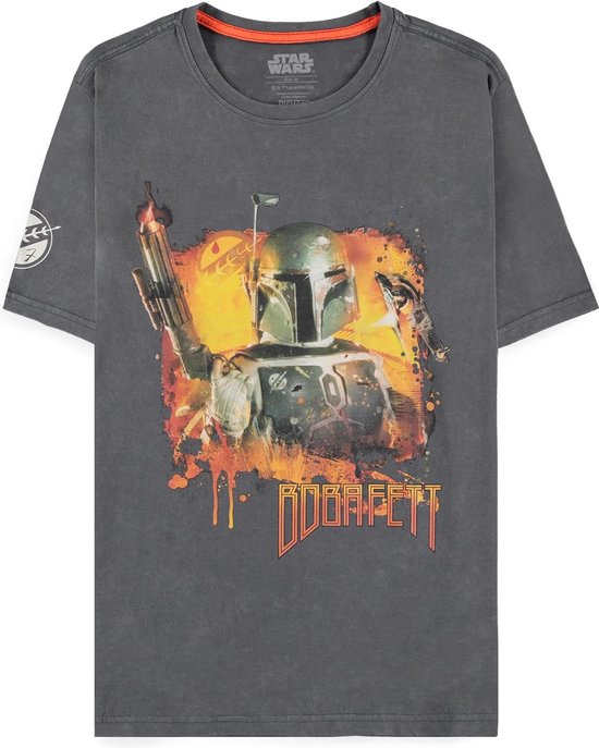 Disney Star Wars - The Mandalorian Boba Fett Heren T-shirt - M - Grijs