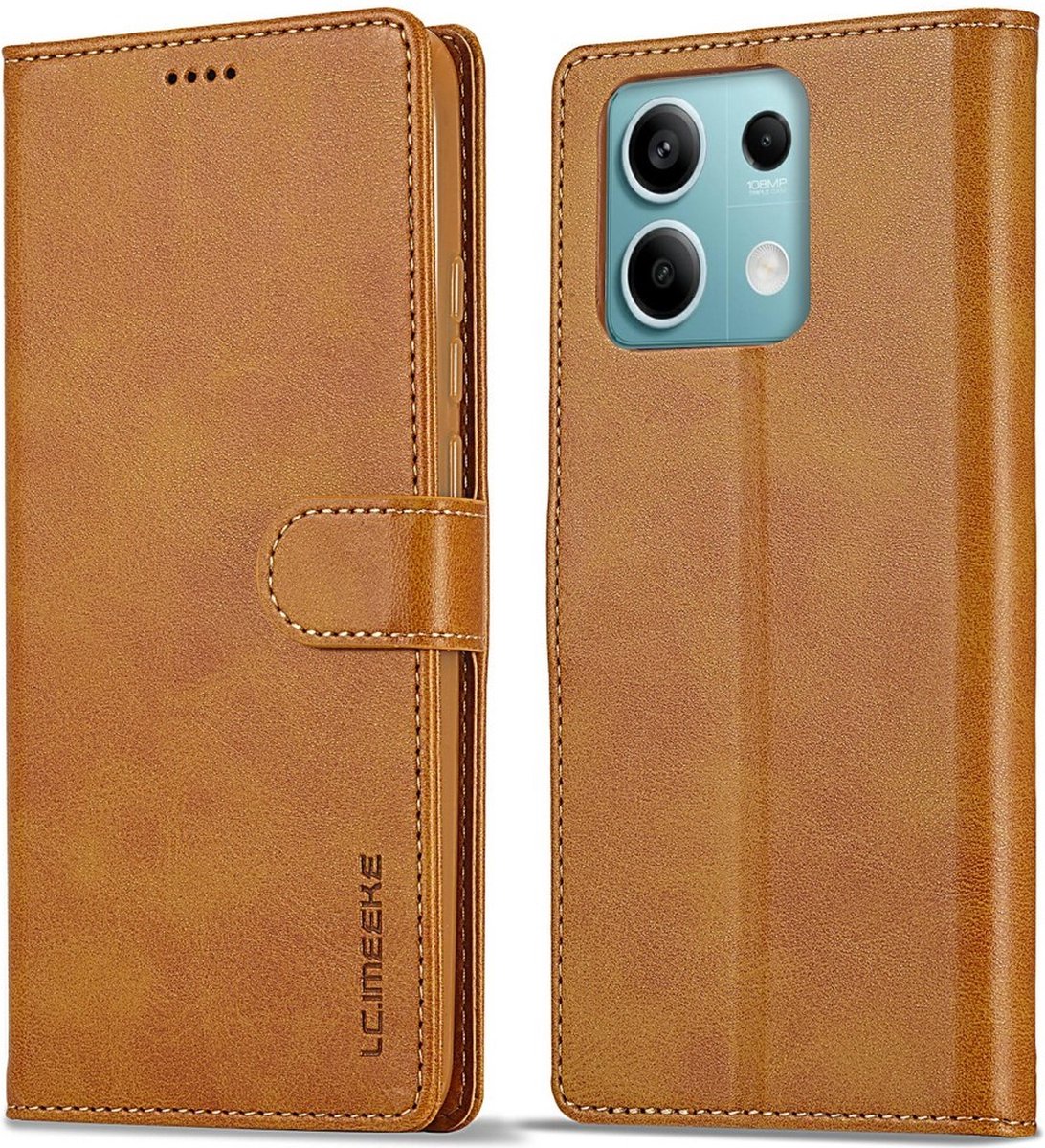 LC.IMEEKE Hoesje - Geschikt voor Xiaomi Redmi Note 13 Pro 5G / Poco X6 Hoesje - LC.IMEEKE Luxe Book Case - Bruin