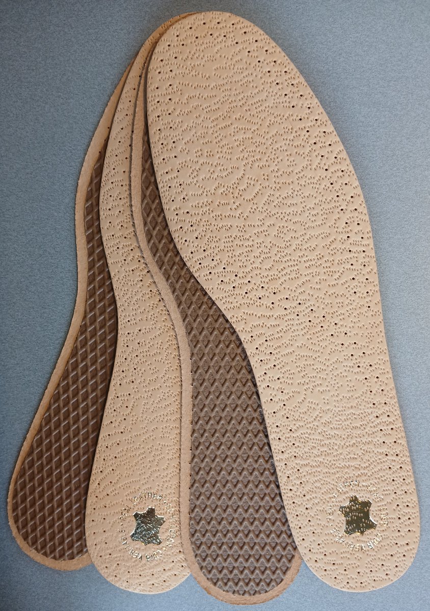 Debe Pure Premium Leder Inlegzolen maat 40/41 - Leer/Lederen - 2 paar - Comfortabel - Verfrissend - Dames/Vrouwen & Heren/Mannen