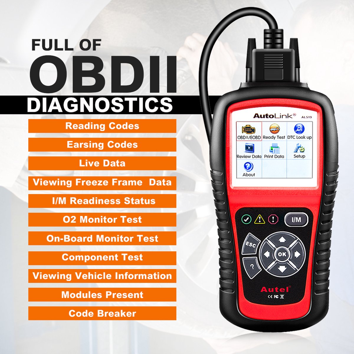 Autel Autolink AL519 scanner - OBD2 diagnose - levenslang gratis update thumbnail 5