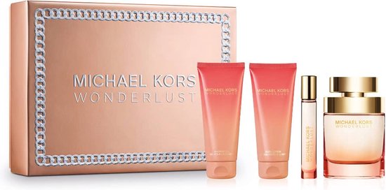 Michael Kors Wonderlust Giftset - 100 ml d'eau de parfum en spray + 10 ml d'eau de parfum en spray + 100 ml de gel douche + 100 ml de lotion pour le corps - coffret cadeau pour femme