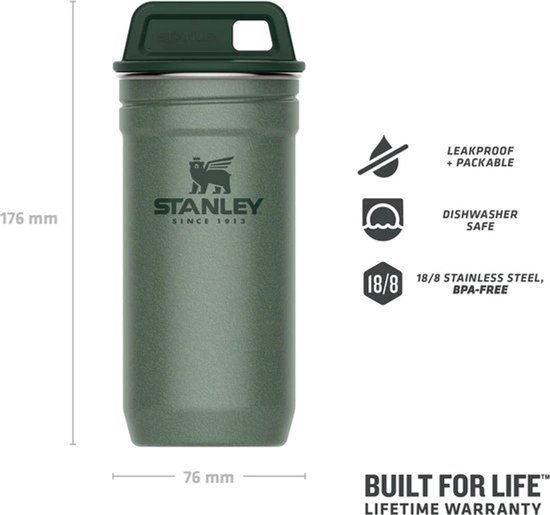 Stanley The Pre-Party Shot Glass Flask Set - Hammertone Green - Geluksvogels