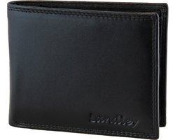 Landley Heren Portemonnee Billfold Leer Compact - Formaat M - RFID - Soepel Nappa Leder - Zwart