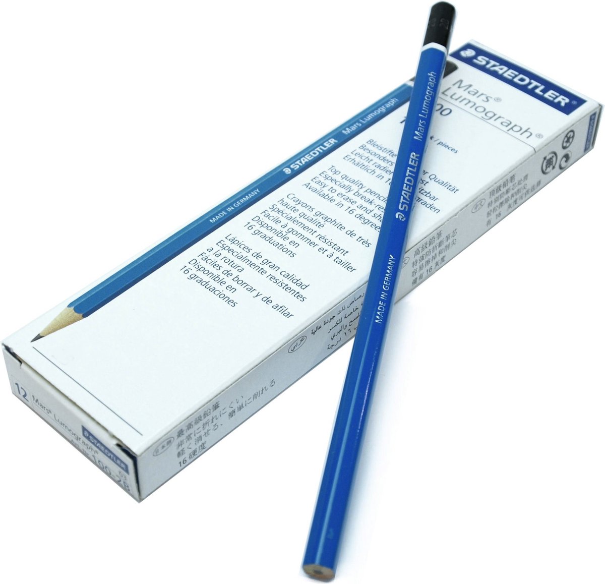 Staedtler Mars Lumograph potlood 6B 12 stuks 100-6B Grijs