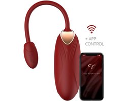 Viotec - Oliver Pro - Vibrator - Draagbare Vibrator met App Bediening - Goud en Wijnrood - Om Te Dragen in je Slip