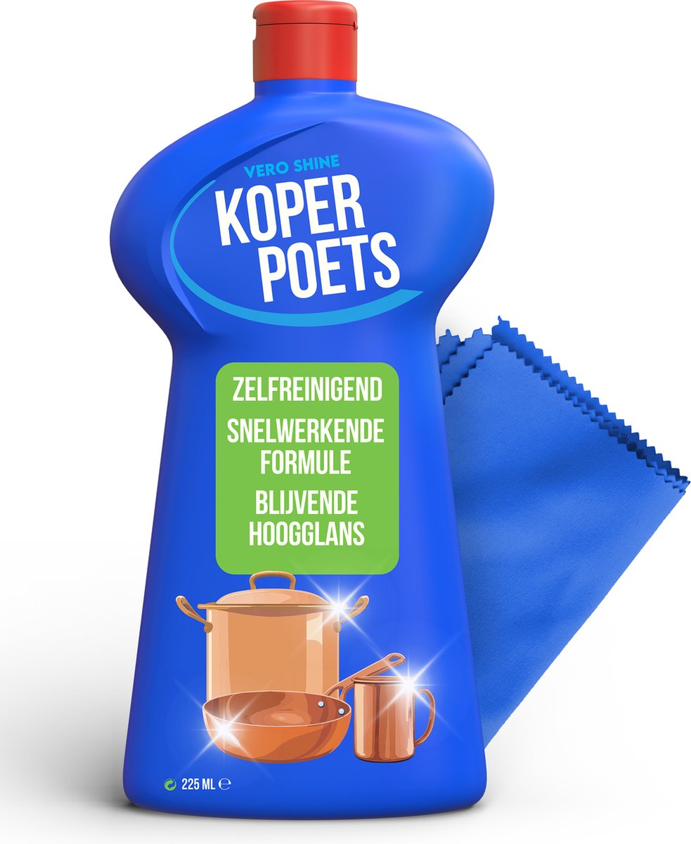 Goedkoopste Vero Shine Koperpoets (225ml) - Koper Poetsmiddel voor Koper Brons Messing en Inox