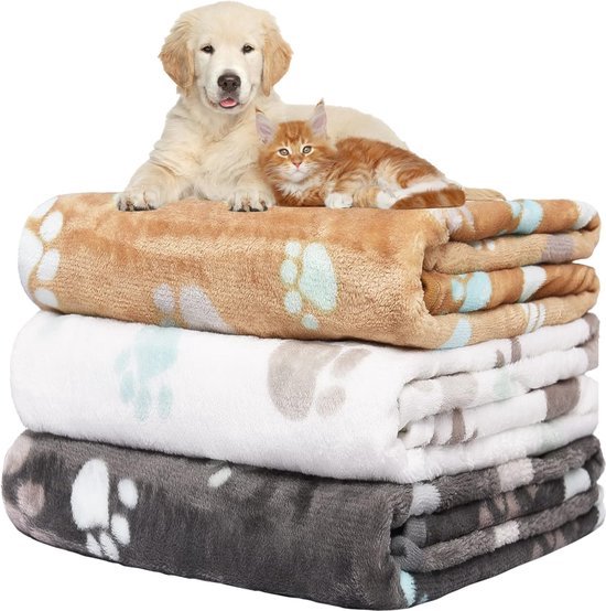 Nobleza Huisdier Deken Zachte Warme Hondendeken Wasbare Fleece Kattendeken Geschikt voor Kleine Middelgrote Hond Puppy Katten Huisdier Bruin 120 * 100cm