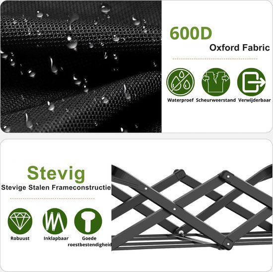 Livista ® - Bolderkar Opvouwbaar - Extra dikke banden - Strand kar - 150KG Draagkracht - 180L Inhoud - Massieve Wielen - Flexibele Hendel - Zwart van Livista — afbeelding 4