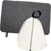 Bonnet De Sauna En Feutre - Lot De 2 - Gris Et Blanc - Absorbant Et Respirant - Protège Cheveux Et Cuir Chevelu
