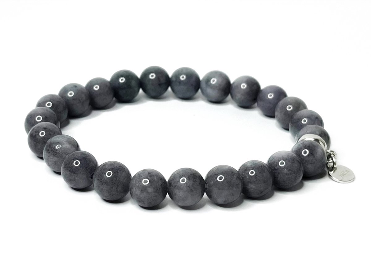 NIEUW! Jolla - dames armband - kralen armband - zilver - Mix & Match - Grijs jade