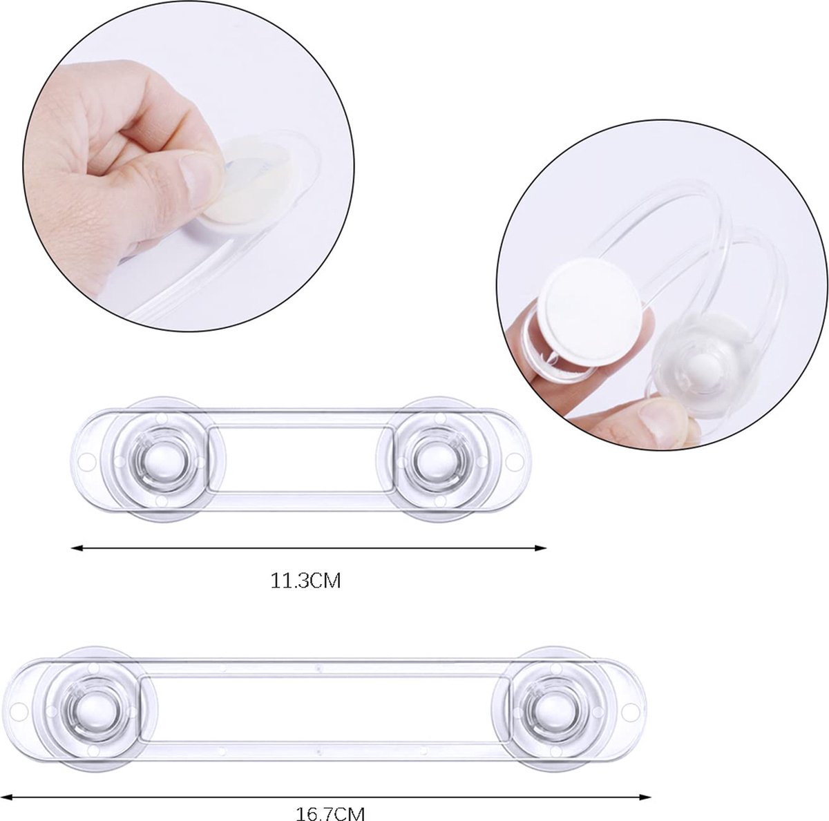 Kinderslot Kastjes - 8 Stuks - Ladeslot - Kastslot - Baby Veiligheid - Kast Beveiliging Baby - Zelfklevend Kinderslot - Veiligheidshaakjes - Transparant - Zelfklevend 3m - Voor Baby Veiligheid - Geen Boor Of Schroeven - Voor Kast, Deur En Lade – foto 5
