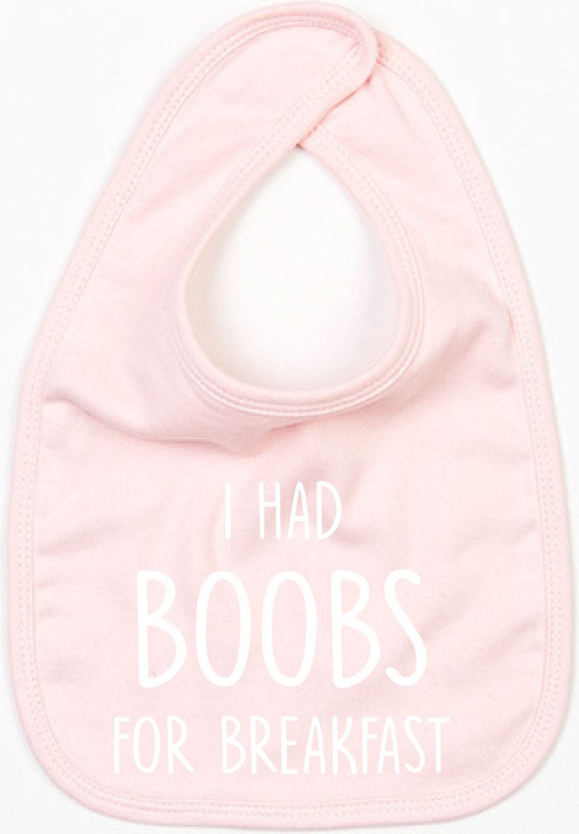 Goedkoopste Slabbetje Boobs for breakfast-Licht Roze-One Size