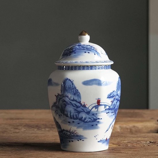 Theepot met filter 0,9L rood voor losse thee
