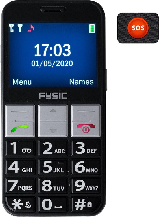 bol.com | Fysic FM-7810 Senioren mobiele telefoon - Eenvoudige bedienbaar -  Met camera - Zwart